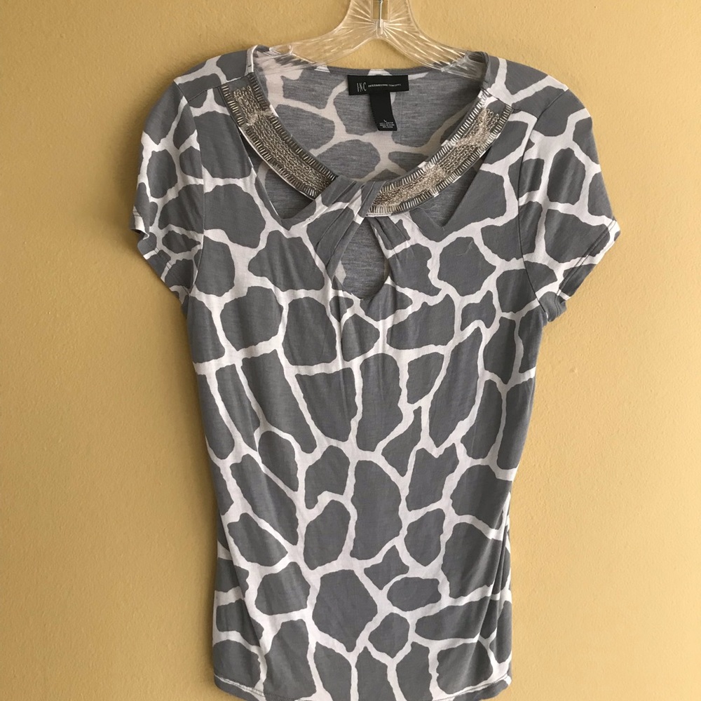 Grey animal print top